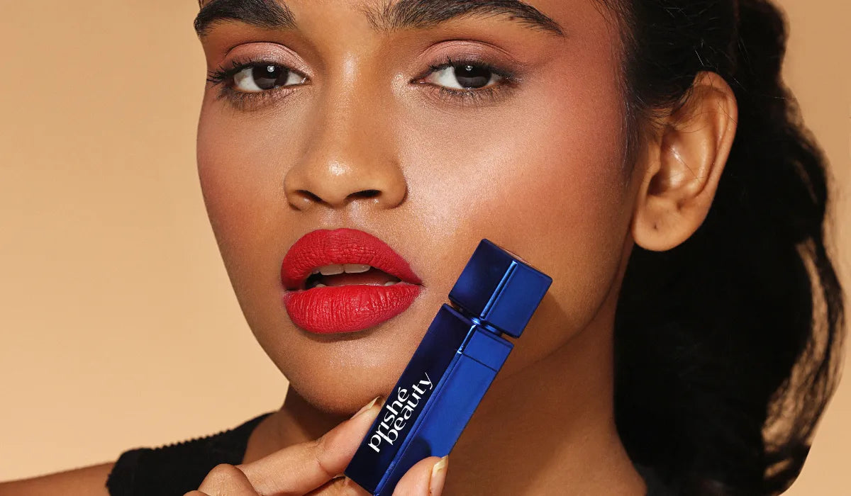 Beautiful lipstick shades for dark skin tones including red, plum, berry, and nude lipstick colors.