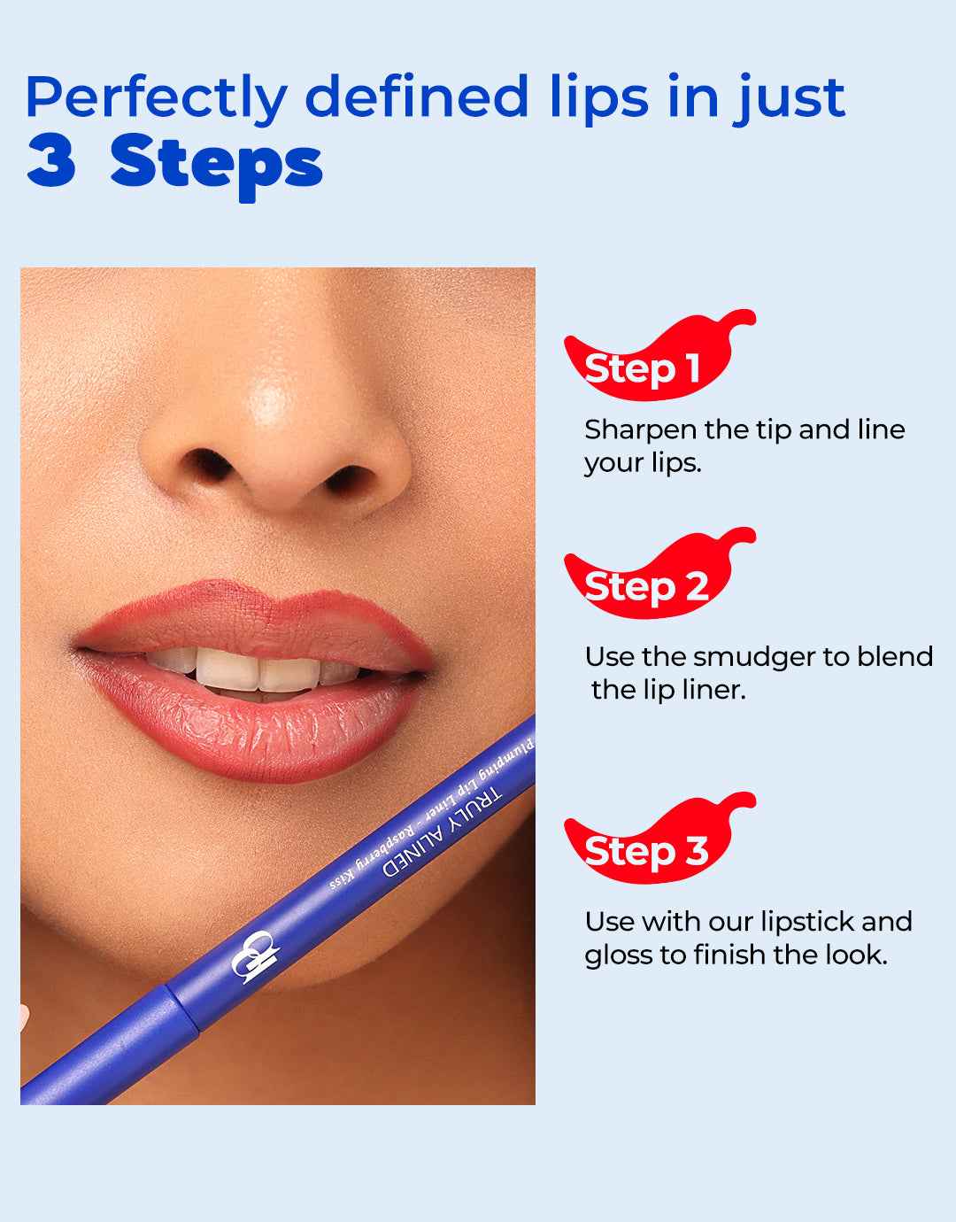 Red Lipstick, Lipliner & Eyeshadow Combo