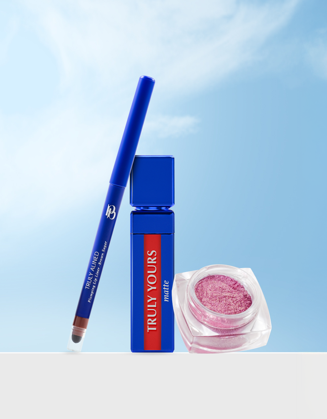 Red Lipstick, Lipliner & Eyeshadow Combo