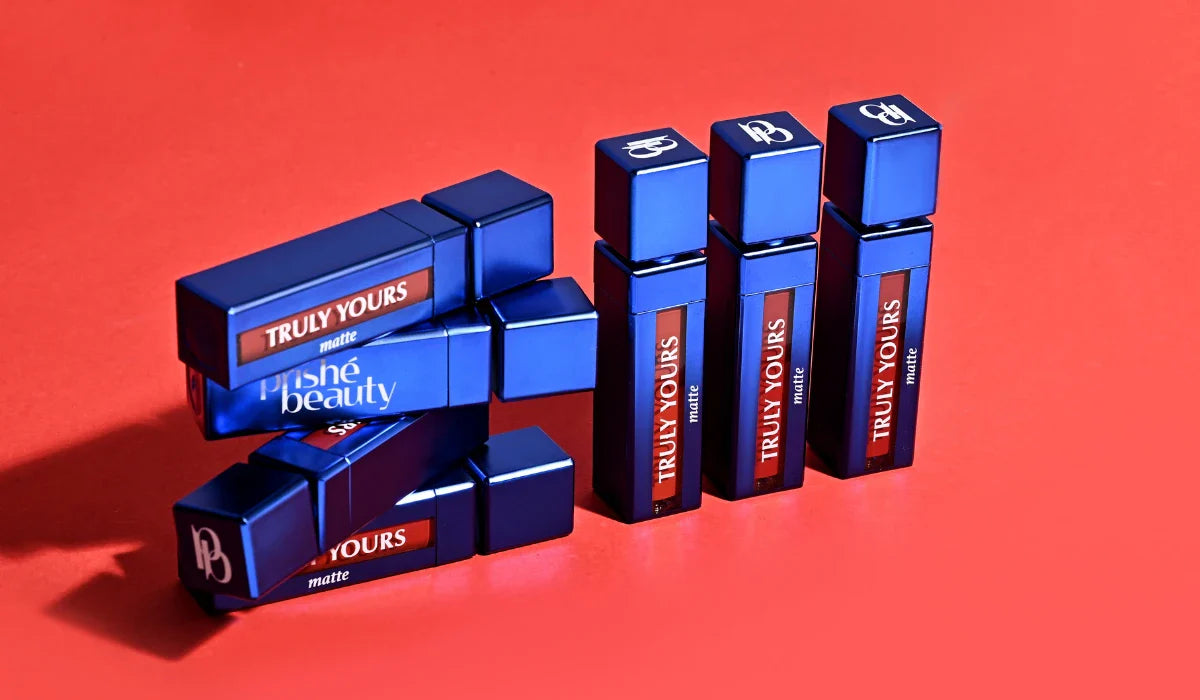 Different shades of long-lasting waterproof matte lipsticks suitable for all skin tones.