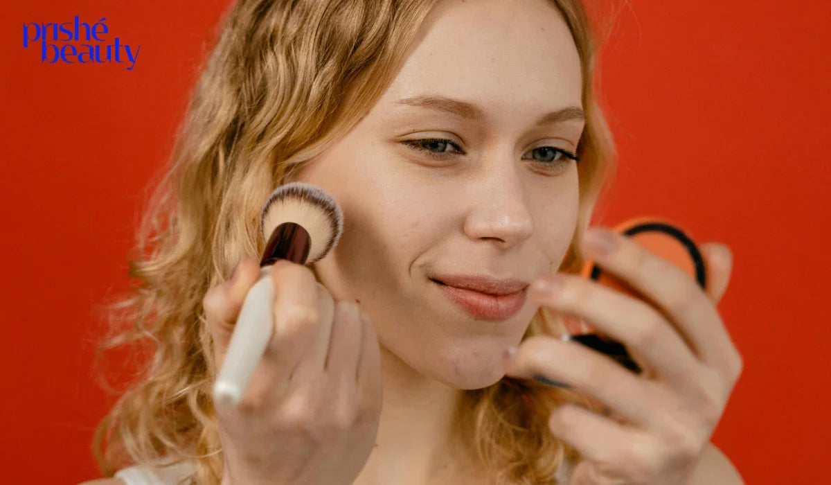  Illustration showing where to apply blush on different face shapes for a natural makeup look