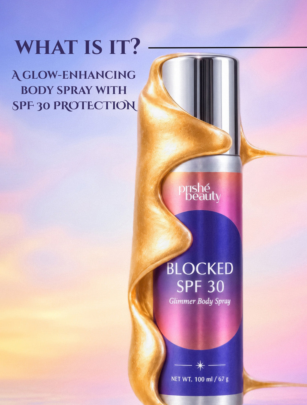 Blocked SPF30 Glimmer Body Spray