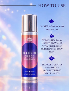 Blocked SPF30 Glimmer Body Spray